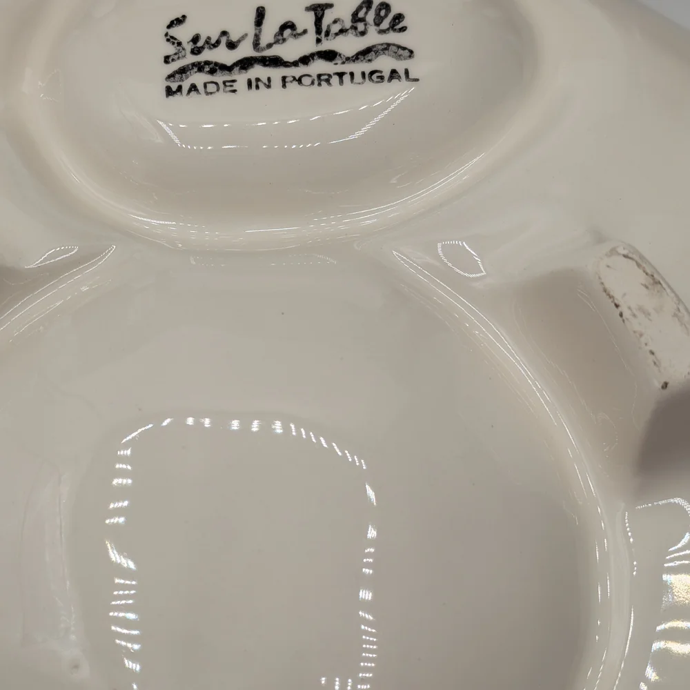 Sur La Table White Floral Artichoke Serveware Plate, Replacement Piece
